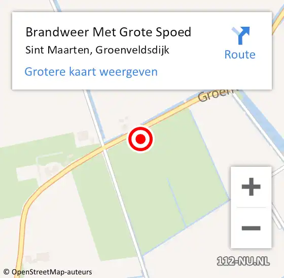 Locatie op kaart van de 112 melding: Brandweer Met Grote Spoed Naar Sint Maarten, Groenveldsdijk op 21 juni 2021 15:01