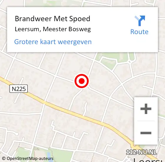 Locatie op kaart van de 112 melding: Brandweer Met Spoed Naar Leersum, Meester Bosweg op 21 juni 2021 15:03