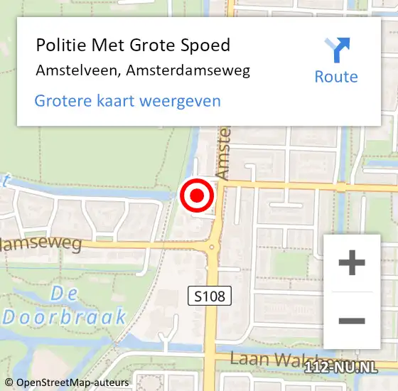 Locatie op kaart van de 112 melding: Politie Met Grote Spoed Naar Amstelveen, Amsterdamseweg op 21 juni 2021 16:27