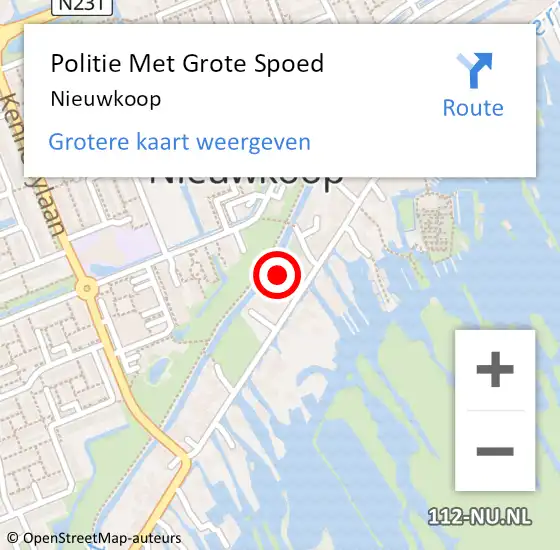 Locatie op kaart van de 112 melding: Politie Met Grote Spoed Naar Nieuwkoop op 21 juni 2021 17:10