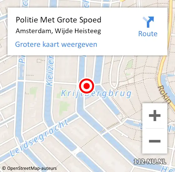 Locatie op kaart van de 112 melding: Politie Met Grote Spoed Naar Amsterdam, Wijde Heisteeg op 21 juni 2021 17:13