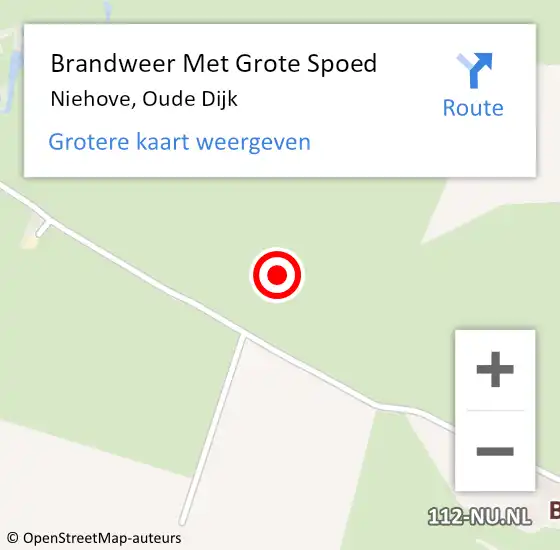 Locatie op kaart van de 112 melding: Brandweer Met Grote Spoed Naar Niehove, Oude Dijk op 21 juni 2021 17:34