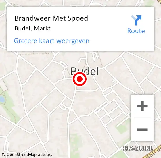 Locatie op kaart van de 112 melding: Brandweer Met Spoed Naar Budel, Markt op 21 juni 2021 17:41