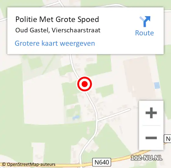 Locatie op kaart van de 112 melding: Politie Met Grote Spoed Naar Oud Gastel, Vierschaarstraat op 21 juni 2021 18:00