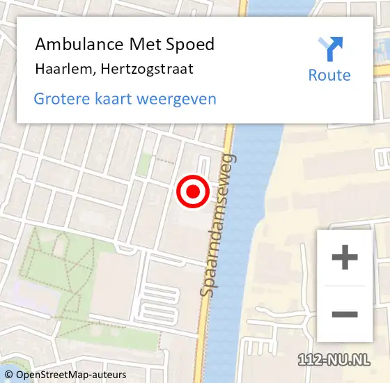 Locatie op kaart van de 112 melding: Ambulance Met Spoed Naar Haarlem, Hertzogstraat op 21 juni 2021 18:10