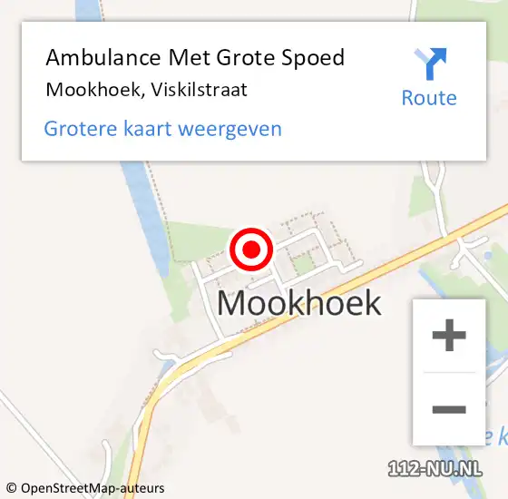 Locatie op kaart van de 112 melding: Ambulance Met Grote Spoed Naar Mookhoek, Viskilstraat op 21 juni 2021 18:14