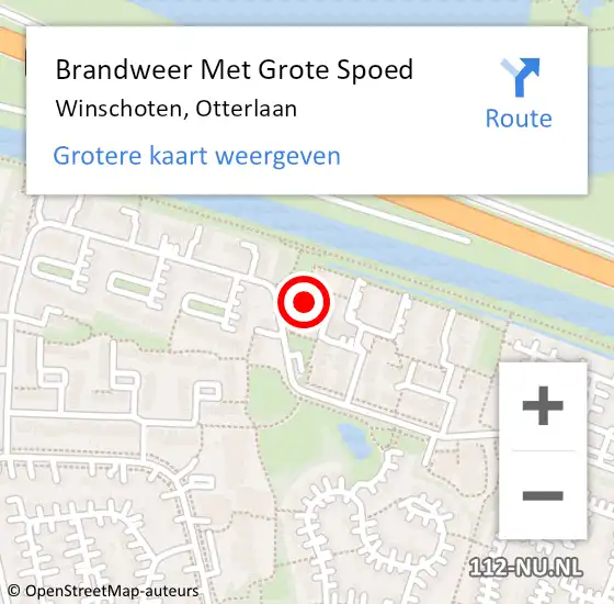 Locatie op kaart van de 112 melding: Brandweer Met Grote Spoed Naar Winschoten, Otterlaan op 14 juni 2014 00:02