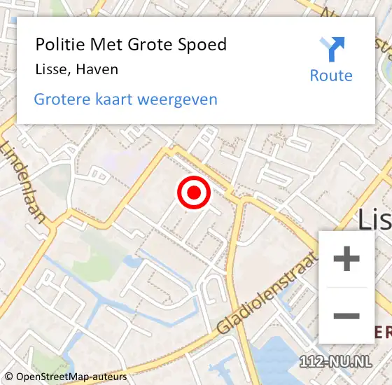 Locatie op kaart van de 112 melding: Politie Met Grote Spoed Naar Lisse, Haven op 21 juni 2021 20:22