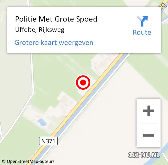 Locatie op kaart van de 112 melding: Politie Met Grote Spoed Naar Uffelte, Rijksweg op 21 juni 2021 20:30