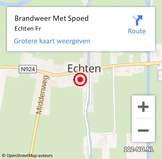 Locatie op kaart van de 112 melding: Brandweer Met Spoed Naar Echten op 21 juni 2021 21:11