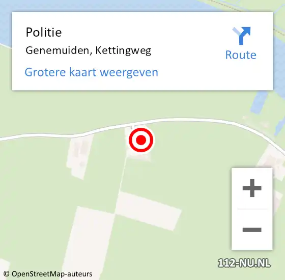Locatie op kaart van de 112 melding: Politie Genemuiden, Kettingweg op 21 juni 2021 22:09