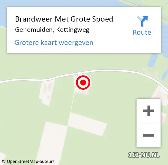 Locatie op kaart van de 112 melding: Brandweer Met Grote Spoed Naar Genemuiden, Kettingweg op 21 juni 2021 22:09