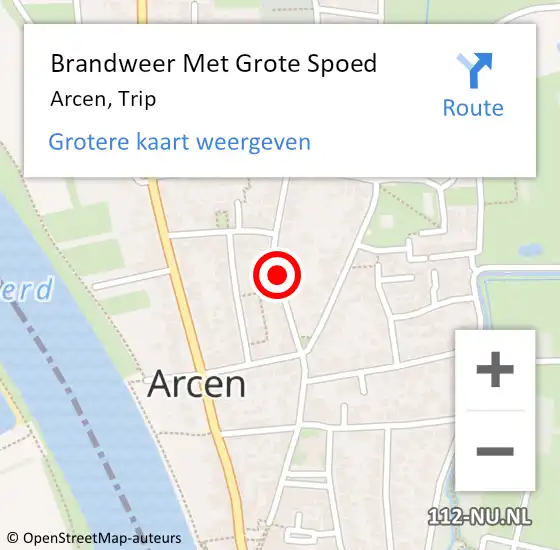 Locatie op kaart van de 112 melding: Brandweer Met Grote Spoed Naar Arcen, Trip op 21 juni 2021 22:27