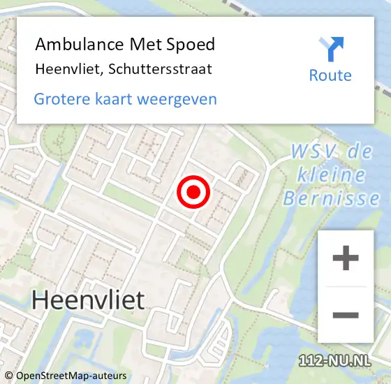 Locatie op kaart van de 112 melding: Ambulance Met Spoed Naar Heenvliet, Schuttersstraat op 21 juni 2021 22:31