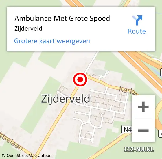 Locatie op kaart van de 112 melding: Ambulance Met Grote Spoed Naar Zijderveld op 21 juni 2021 22:41
