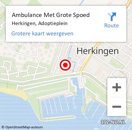 Locatie op kaart van de 112 melding: Ambulance Met Grote Spoed Naar Herkingen, Adoptieplein op 21 juni 2021 22:42