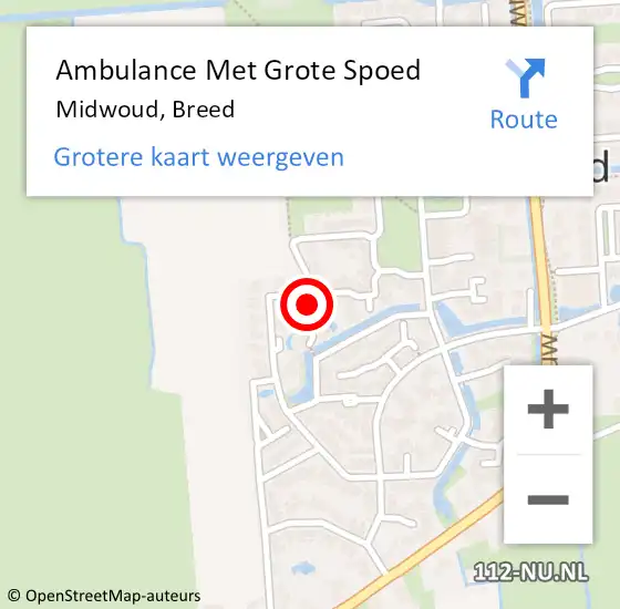 Locatie op kaart van de 112 melding: Ambulance Met Grote Spoed Naar Midwoud, Breed op 21 juni 2021 23:21
