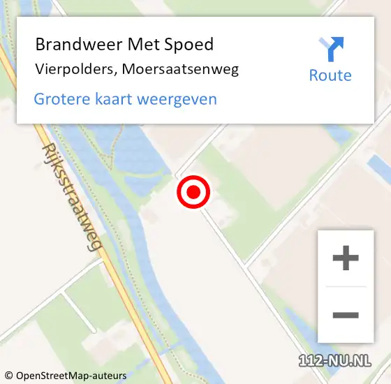 Locatie op kaart van de 112 melding: Brandweer Met Spoed Naar Vierpolders, Moersaatsenweg op 22 juni 2021 00:19