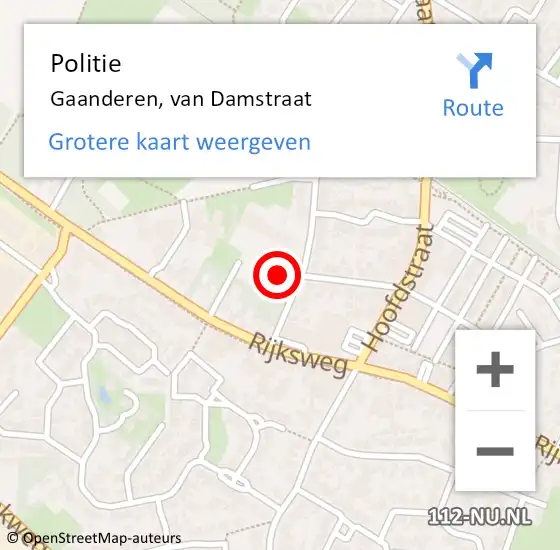 Locatie op kaart van de 112 melding: Politie Gaanderen, van Damstraat op 22 juni 2021 00:38