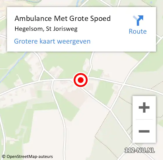 Locatie op kaart van de 112 melding: Ambulance Met Grote Spoed Naar Hegelsom, St Jorisweg op 14 juni 2014 00:38