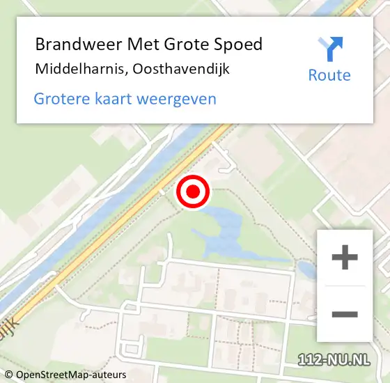 Locatie op kaart van de 112 melding: Brandweer Met Grote Spoed Naar Middelharnis, Oosthavendijk op 22 juni 2021 07:31