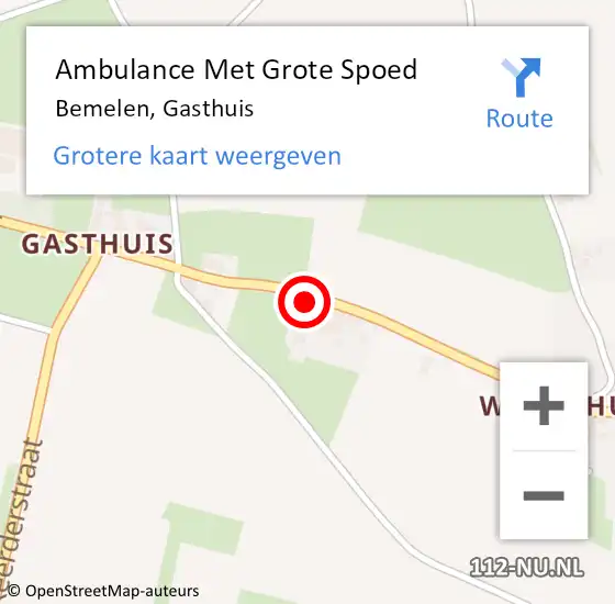 Locatie op kaart van de 112 melding: Ambulance Met Grote Spoed Naar Bemelen, Gasthuis op 14 juni 2014 00:47