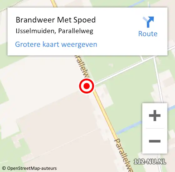 Locatie op kaart van de 112 melding: Brandweer Met Spoed Naar IJsselmuiden, Parallelweg op 22 juni 2021 08:31