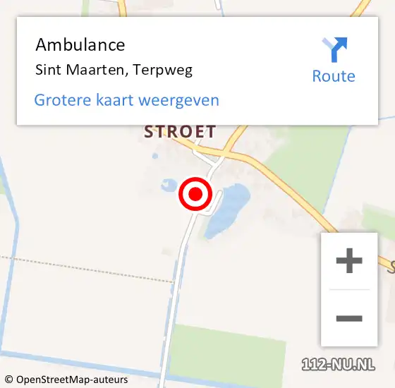 Locatie op kaart van de 112 melding: Ambulance Sint Maarten, Terpweg op 22 juni 2021 09:24