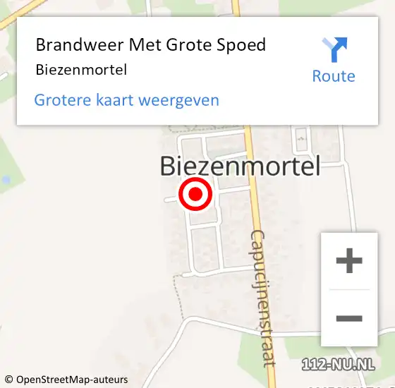 Locatie op kaart van de 112 melding: Brandweer Met Grote Spoed Naar Biezenmortel op 22 juni 2021 09:48