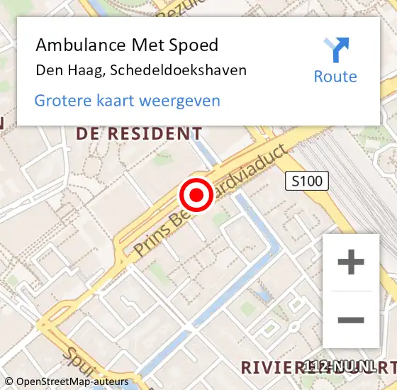 Locatie op kaart van de 112 melding: Ambulance Met Spoed Naar Den Haag, Schedeldoekshaven op 22 juni 2021 09:57