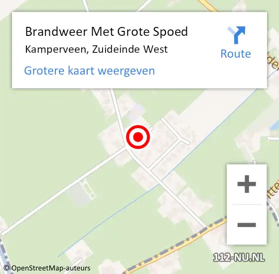 Locatie op kaart van de 112 melding: Brandweer Met Grote Spoed Naar Kamperveen, Zuideinde West op 22 juni 2021 10:31