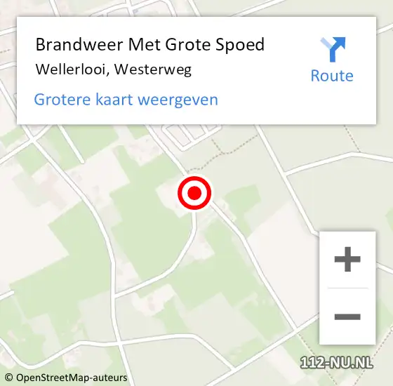 Locatie op kaart van de 112 melding: Brandweer Met Grote Spoed Naar Wellerlooi, Westerweg op 22 juni 2021 11:08