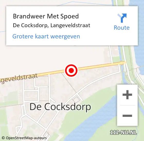 Locatie op kaart van de 112 melding: Brandweer Met Spoed Naar De Cocksdorp, Langeveldstraat op 22 juni 2021 12:06