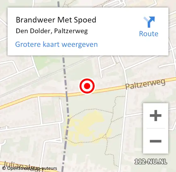 Locatie op kaart van de 112 melding: Brandweer Met Spoed Naar Den Dolder, Paltzerweg op 22 juni 2021 12:19