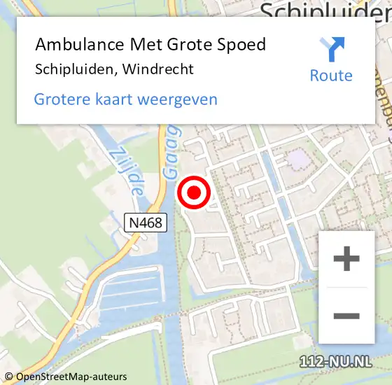 Locatie op kaart van de 112 melding: Ambulance Met Grote Spoed Naar Schipluiden, Windrecht op 22 juni 2021 12:24