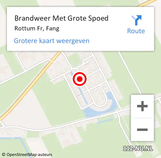 Locatie op kaart van de 112 melding: Brandweer Met Grote Spoed Naar Rottum Fr, Fang op 14 juni 2014 01:26