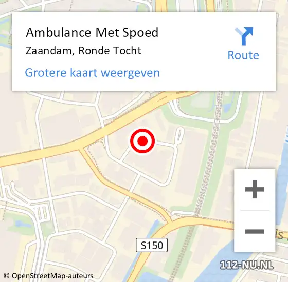 Locatie op kaart van de 112 melding: Ambulance Met Spoed Naar Zaandam, Ronde Tocht op 22 juni 2021 12:57