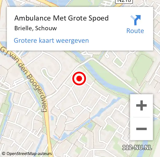 Locatie op kaart van de 112 melding: Ambulance Met Grote Spoed Naar Brielle, Schouw op 22 juni 2021 13:07