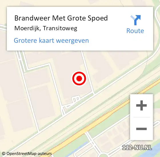 Locatie op kaart van de 112 melding: Brandweer Met Grote Spoed Naar Moerdijk, Transitoweg op 22 juni 2021 13:23