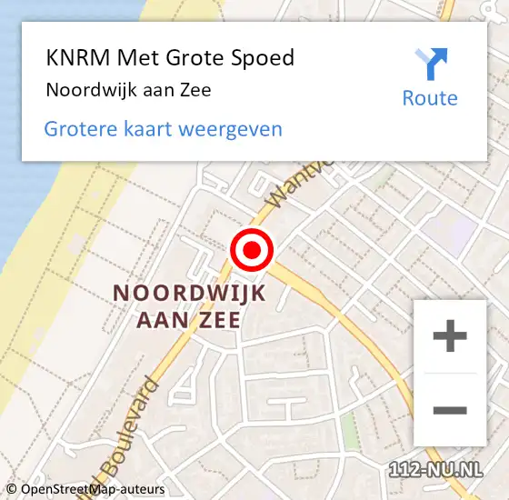 Locatie op kaart van de 112 melding: KNRM Met Grote Spoed Naar Noordwijk aan Zee op 22 juni 2021 13:37