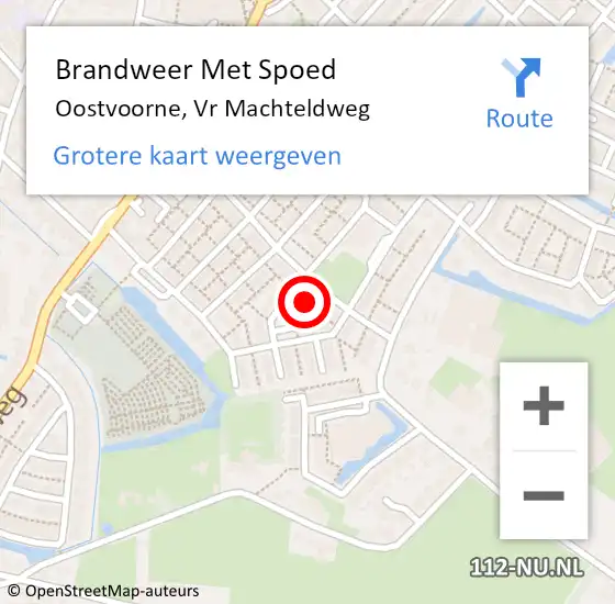 Locatie op kaart van de 112 melding: Brandweer Met Spoed Naar Oostvoorne, Vr Machteldweg op 22 juni 2021 13:45