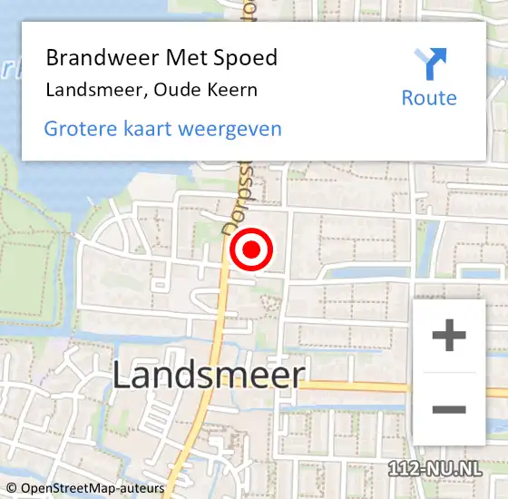 Locatie op kaart van de 112 melding: Brandweer Met Spoed Naar Landsmeer, Oude Keern op 22 juni 2021 13:49