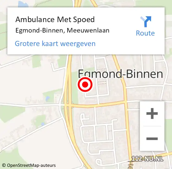 Locatie op kaart van de 112 melding: Ambulance Met Spoed Naar Egmond-Binnen, Meeuwenlaan op 22 juni 2021 13:52