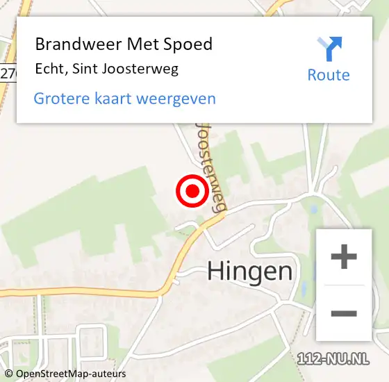 Locatie op kaart van de 112 melding: Brandweer Met Spoed Naar Echt, Sint Joosterweg op 22 juni 2021 13:57