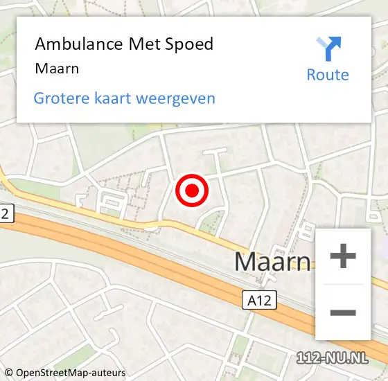 Locatie op kaart van de 112 melding: Ambulance Met Spoed Naar Maarn op 22 juni 2021 14:02