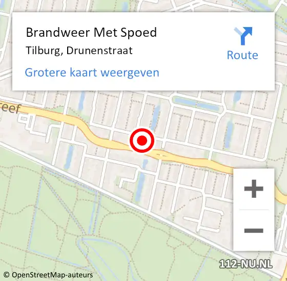 Locatie op kaart van de 112 melding: Brandweer Met Spoed Naar Tilburg, Drunenstraat op 22 juni 2021 14:31