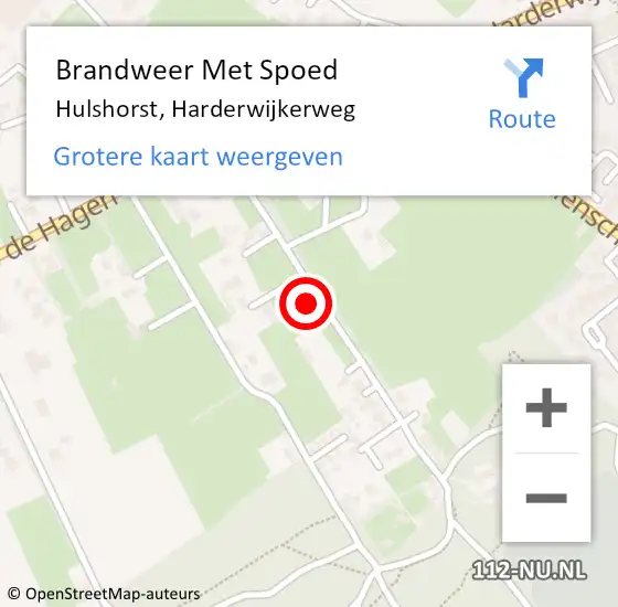 Locatie op kaart van de 112 melding: Brandweer Met Spoed Naar Hulshorst, Harderwijkerweg op 22 juni 2021 14:32