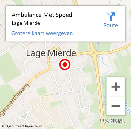 Locatie op kaart van de 112 melding: Ambulance Met Spoed Naar Lage Mierde op 22 juni 2021 14:37