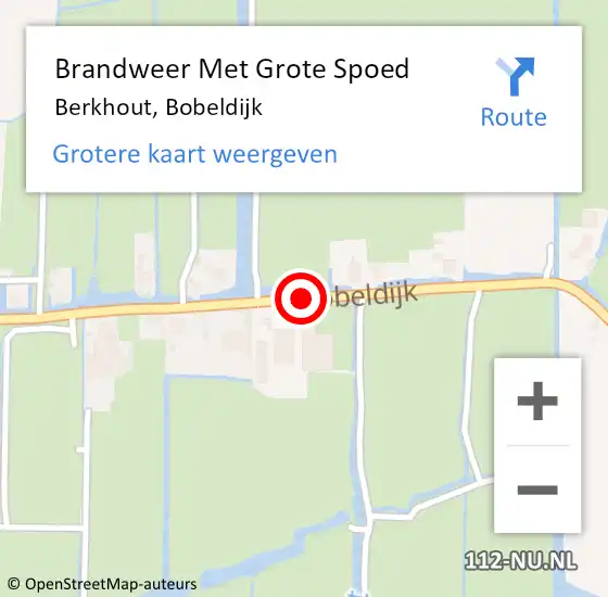 Locatie op kaart van de 112 melding: Brandweer Met Grote Spoed Naar Berkhout, Bobeldijk op 22 juni 2021 14:40