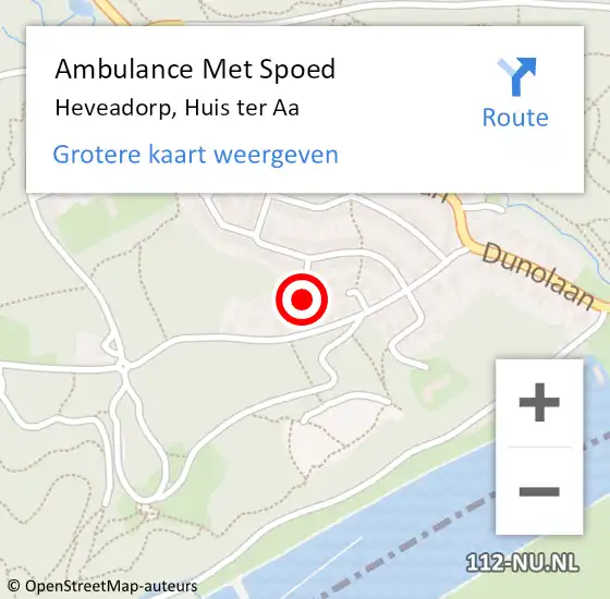 Locatie op kaart van de 112 melding: Ambulance Met Spoed Naar Heveadorp, Huis ter Aa op 22 juni 2021 15:01